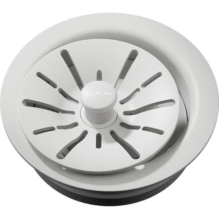 ELKAY Quartz Perfect Drain 3-1/2" Flange, Removable Strainer, White LKPDQD1WH